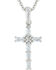 Image #2 - Montana Silversmiths Women's Acadian Cross Baguette Necklace , Silver, hi-res