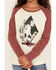Image #3 - Wrangler Girls' Desert Logo Long Sleeve Graphic Shirt, Rust Copper, hi-res