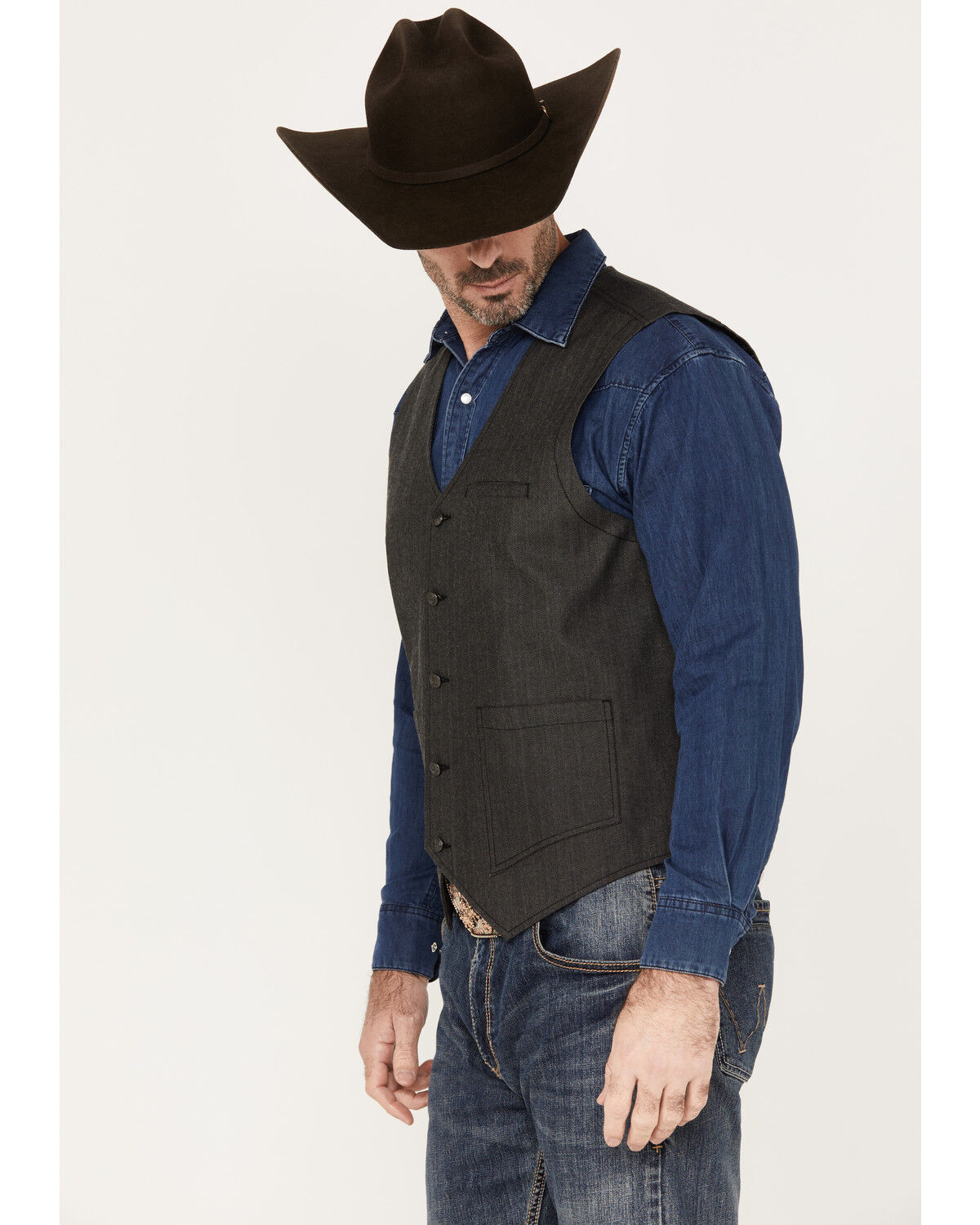 Image #2 - Moonshine Spirit Men's Drifter Herringbone Vest, Grey, hi-res