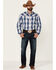 Image #2 - Stetson Men's Ombre Large Plaid Print Long Sleeve Pearl Snap Western Shirt , , hi-res