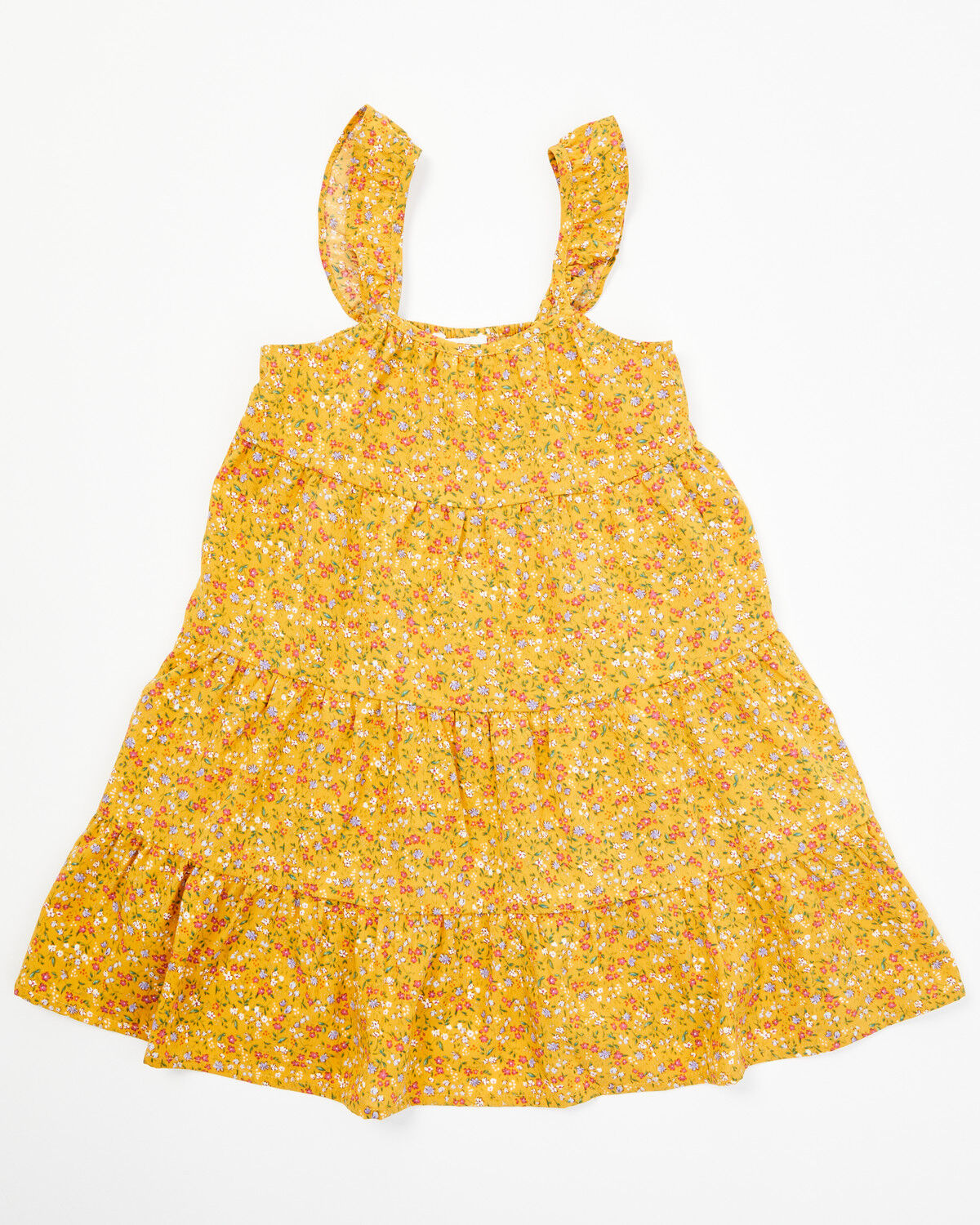 Image #1 - Yura Toddler Girls' Floral Print Sleeveless Dress, Mustard, hi-res