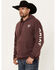 Image #1 - Ariat Men's Logo Sleeve Hooded Sweatshirt, Maroon, hi-res