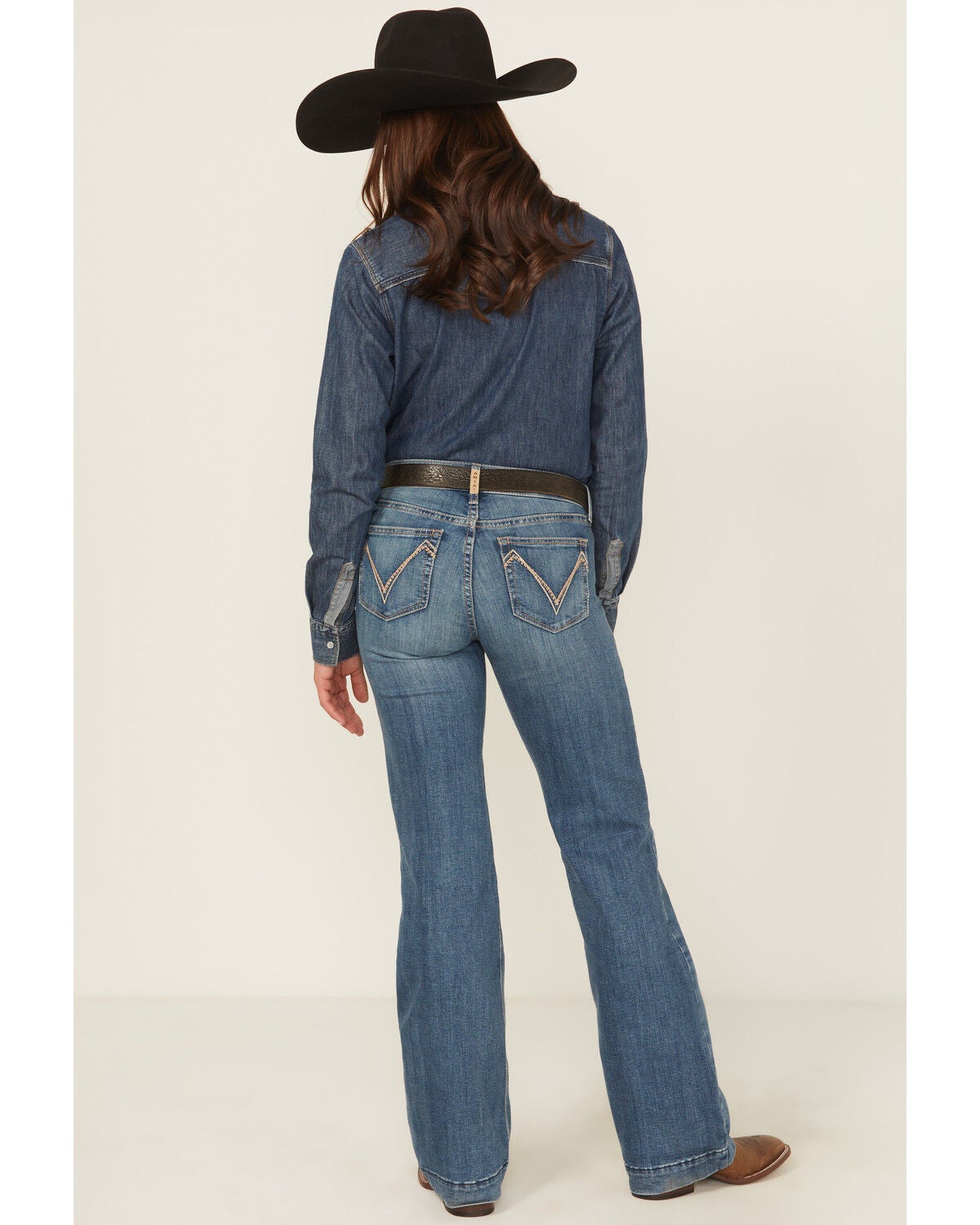 Image #3 - Ariat Women's Isabelle Medium Wash Trouser Denim Jeans, Medium Wash, hi-res