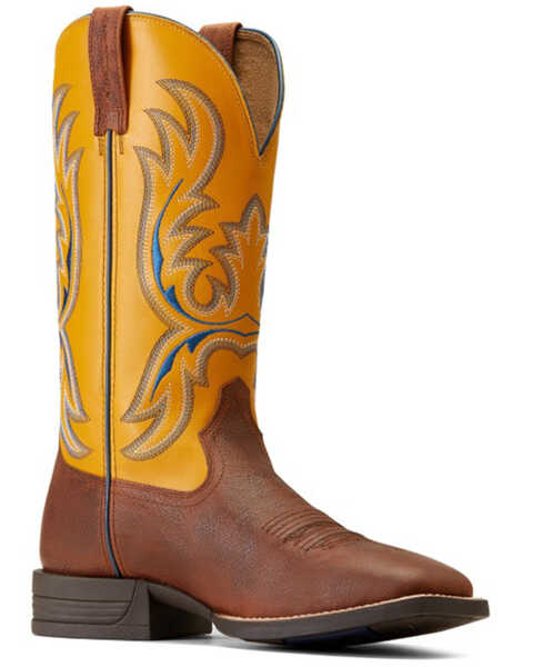 Ariat Men's Bullhead Performance Western Boots - Broad Square Toe , Brown, hi-res