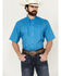 Image #1 - Ariat Men's VentTek Diamond Geo Print Short Sleeve Button-Down Performance Western Shirt - Tall, Blue, hi-res