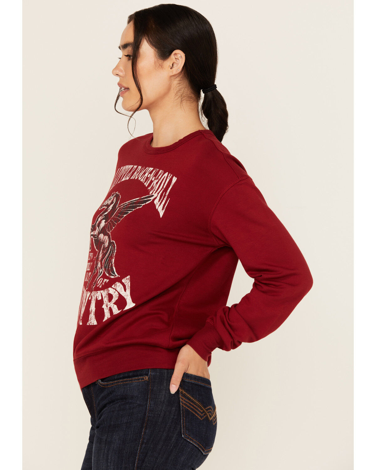 Image #2 - Idyllwind Women's Little Rock Lot of Country Pullover Sweatshirt, Wine, hi-res