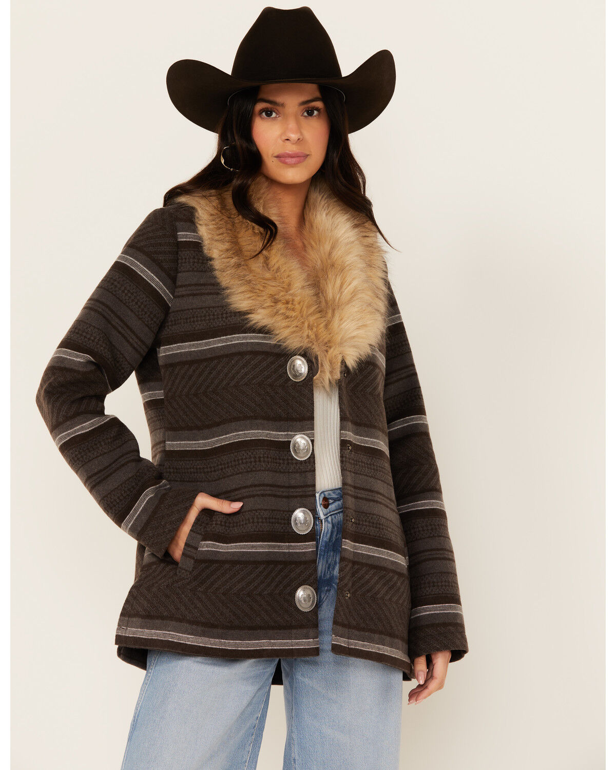 Image #1 - Cruel Girl Women's Faux Fur Jacket, , hi-res