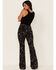Image #3 - Idyllwind Women's Floral Print High Rise Flare Corduroy Jeans, Black, hi-res