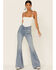 Image #1 - Free People Women's Venice Beach Flare Jeans , Blue, hi-res