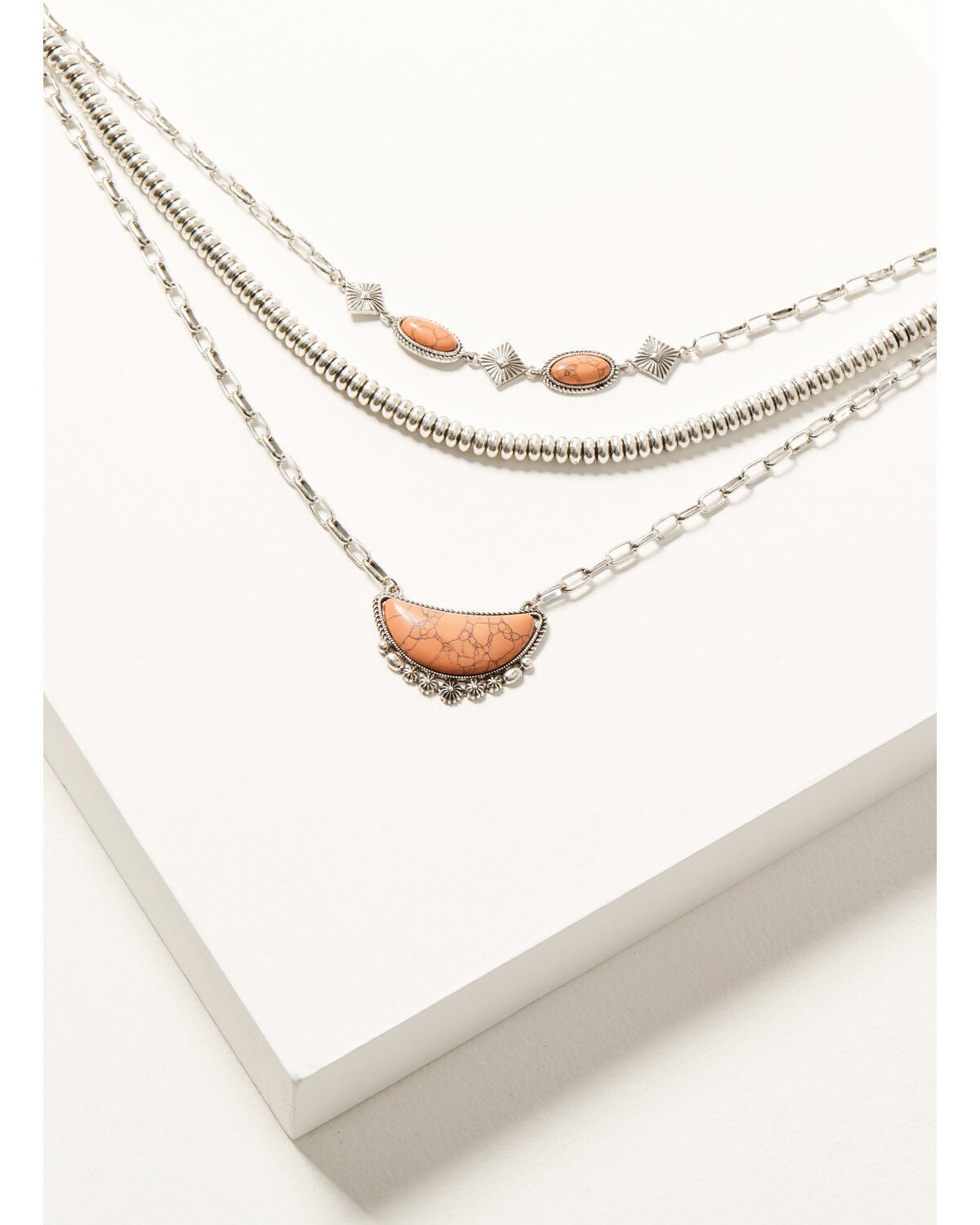 Shyanne Women's Stone Statement Layered Necklace, Pink, hi-res