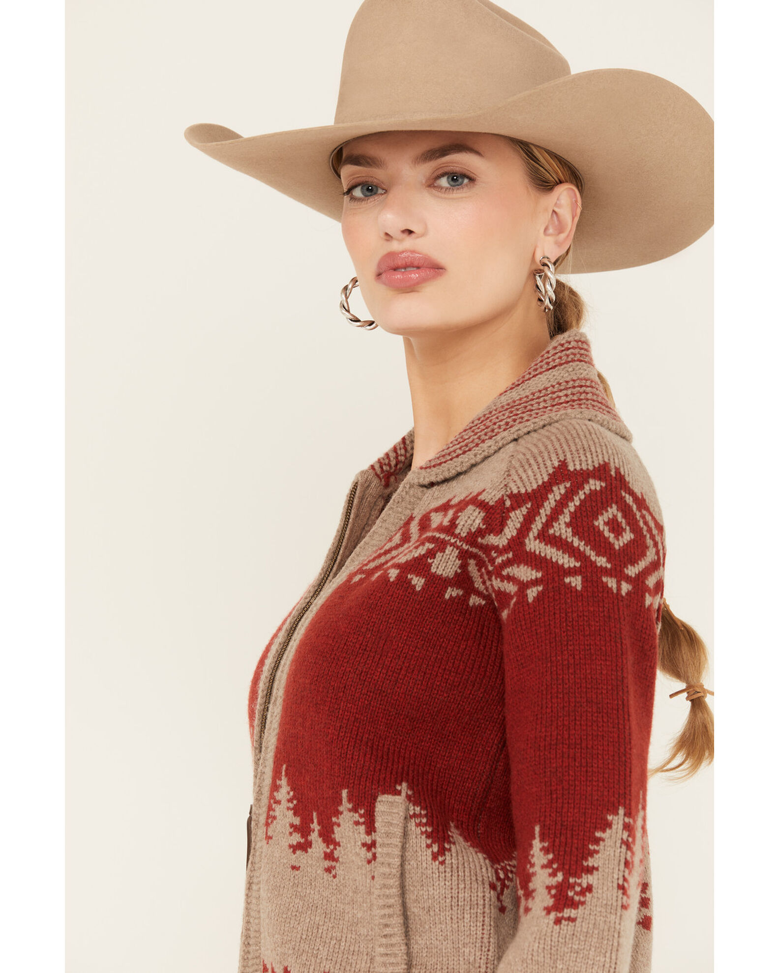 Product Name Pendleton Women's Alpine Print Zip Cardigan