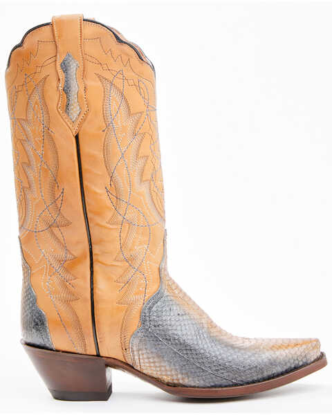 Image #2 - Dan Post Women's Zacatecas Exotic Watersnake Western Boots - Snip Toe, Beige/khaki, hi-res