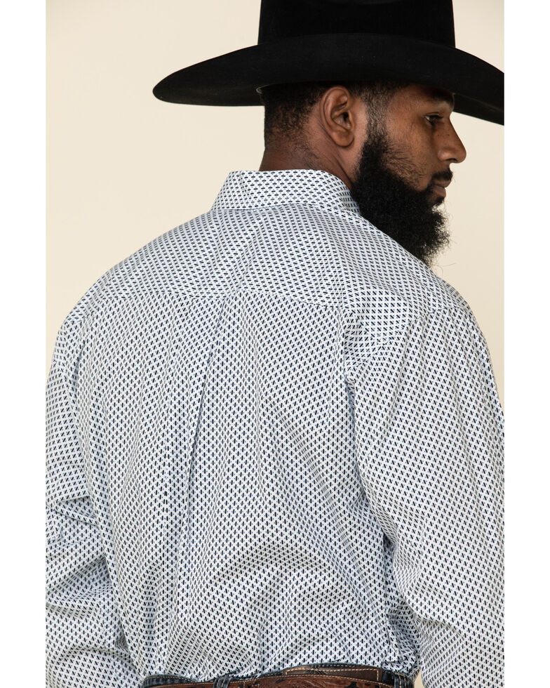 Cinch Men's Light Blue Diamond Geo Print Button Long Sleeve Western Shirt , Light Blue, hi-res