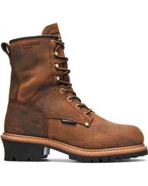 Carolina Men's Waterproof Insulated Logger Boots - Steel Toe, Brown, hi-res