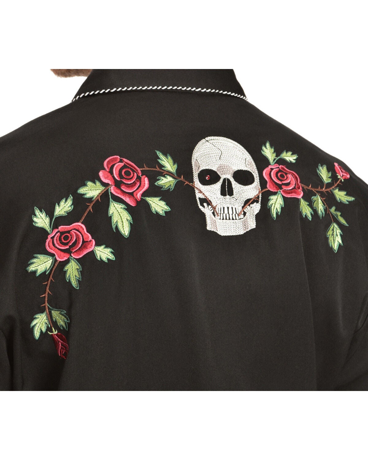 skull and roses western shirt