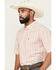 Image #2 - Ariat Men's Winter Pro Series Striped Short Sleeve Button-Down Western Shirt, Tan, hi-res