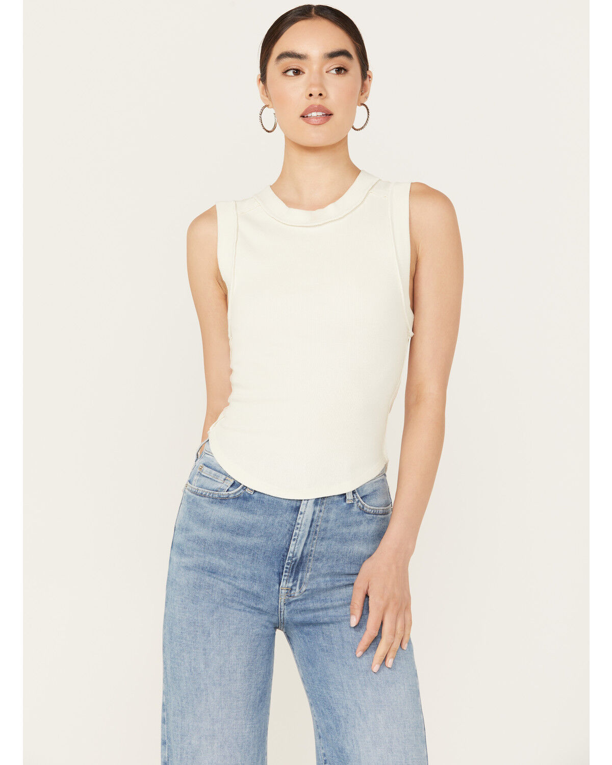 Image #1 - Free People Women's Kate Tee, White, hi-res
