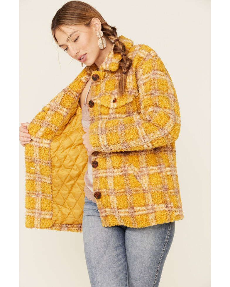 Driftwood Women's Mustard Jenny Sherpa Coat , Mustard, hi-res