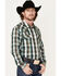 Image #2 - Gibson Men's Hoss Plaid Snap Western Shirt , Cream, hi-res
