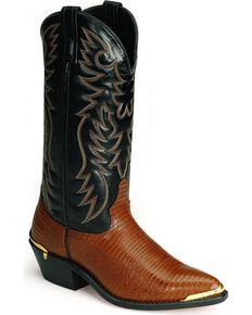 Laredo Lizard Print Western Boots, Peanut, hi-res