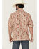 Image #4 - Wrangler Men's Coastal Cowboy Print Short Sleeve Snap Western Shirt, Orange, hi-res