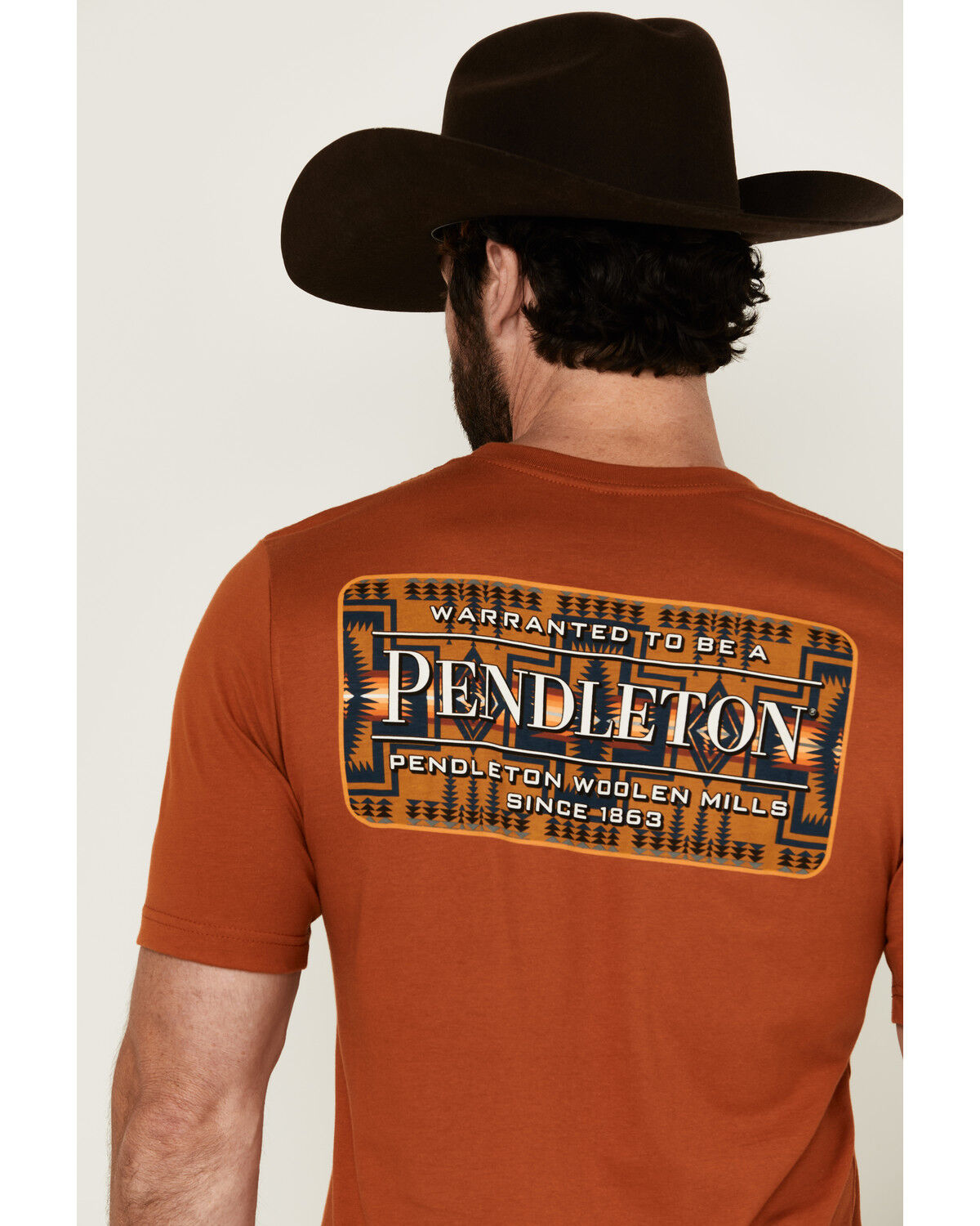 Image #4 - Pendleton Men's Boot Barn Exclusive Chief Joseph Logo Short Sleeve Graphic T-Shirt, Rust, hi-res