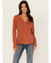 Image #1 - Idyllwind Women's Pearl Knit Henley Shirt, Pecan, hi-res