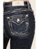 Image #2 - Miss Me Women's Dark Wash Mid Rise Whip Stitch Pocket Bootcut Stretch Denim Jeans, Dark Wash, hi-res