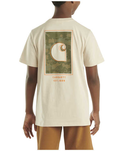 Carhartt Boys' Camo Logo Short Sleeve Graphic T-Shirt , Ivory, hi-res