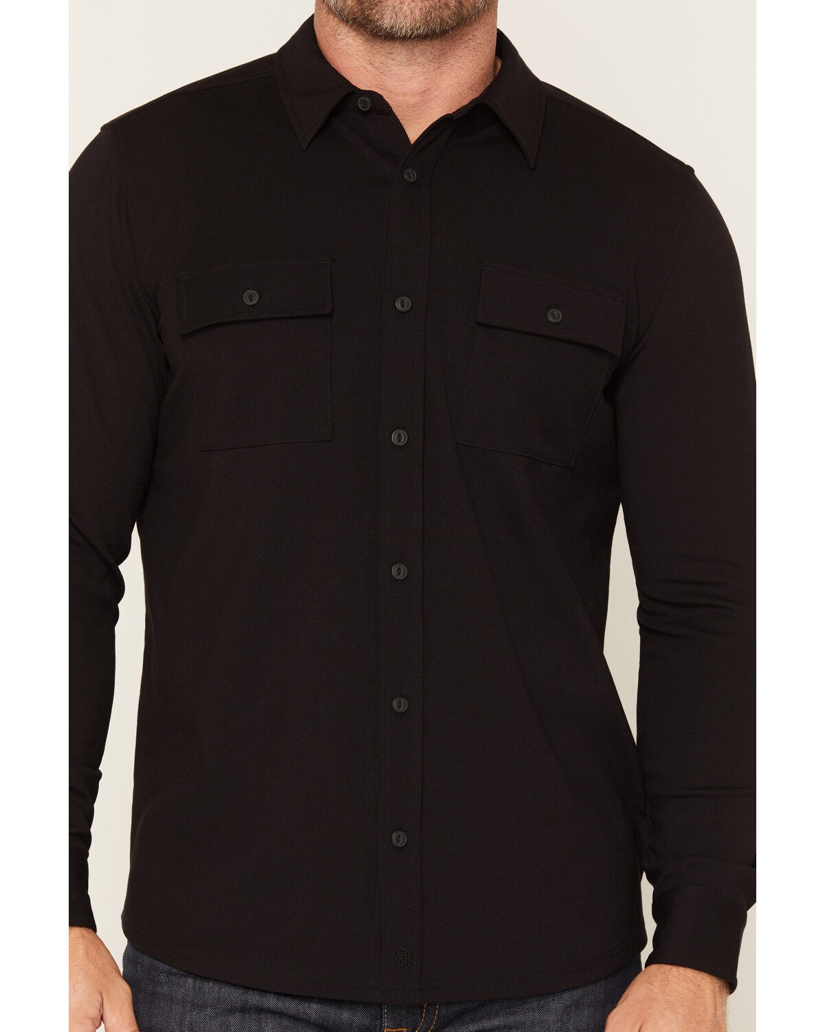 Image #3 - Cody James Men's Westley Solid Long Sleeve Button-Down Stretch Western Shirt, Black, hi-res
