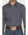 Image #3 - Cody James Men's Diamond Soul Medallion Print Long Sleeve Snap Western Shirt, Navy, hi-res