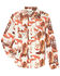 Image #1 - Wrangler Girls' Boot Print Long Sleeve Snap Western Shirt, White, hi-res