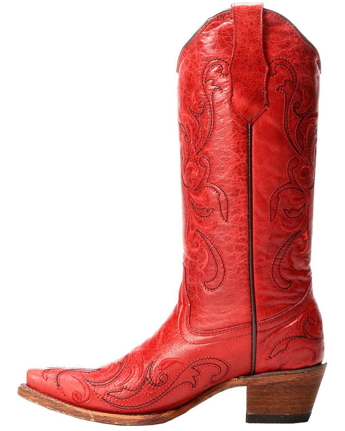 red snip toe cowboy boots