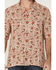 Image #3 - Wrangler Men's Coastal Cowboy Print Short Sleeve Snap Western Shirt, Orange, hi-res