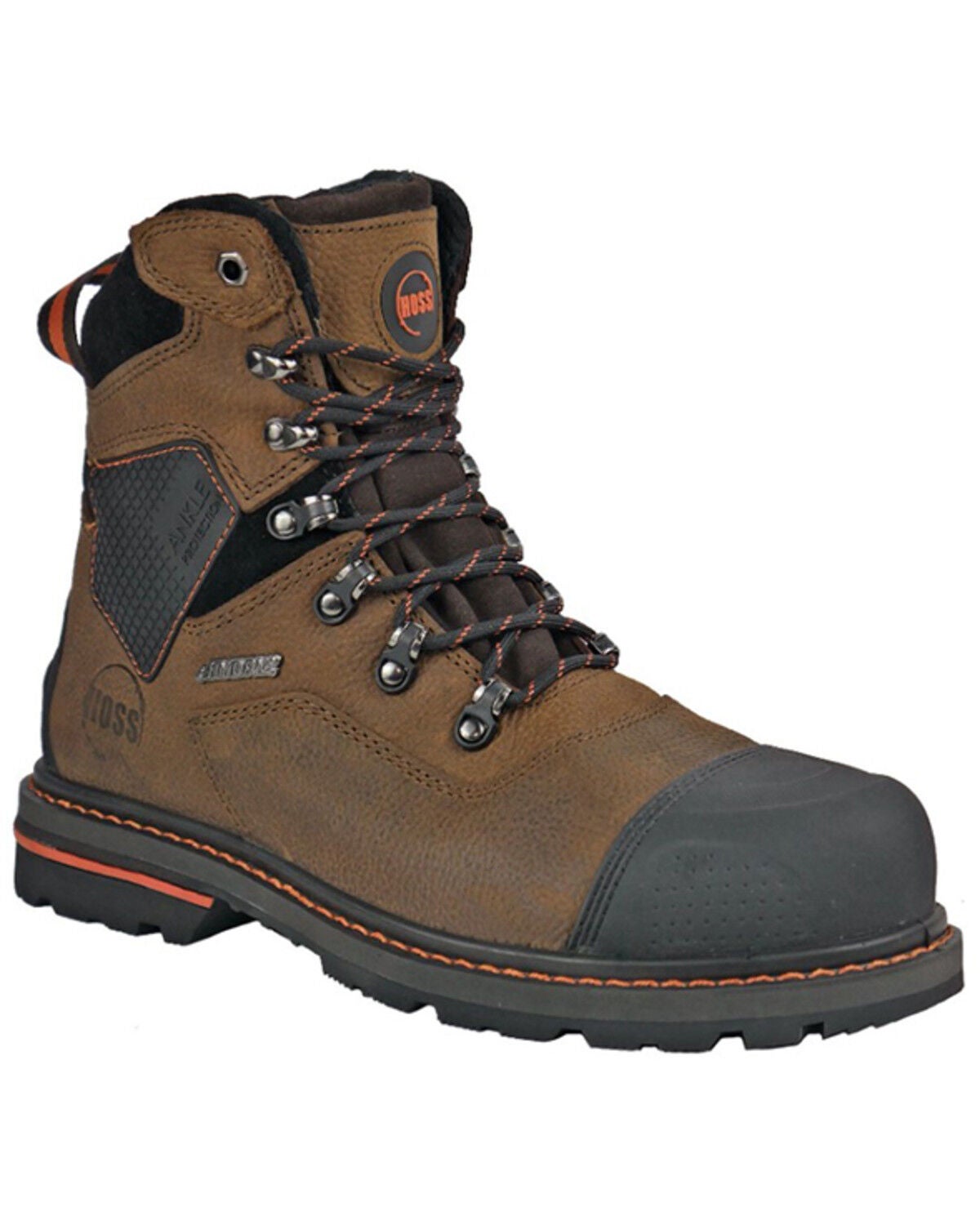 Hoss Men's Range 6" Lace-Up Work Boots - Composite Toe, Brown, hi-res