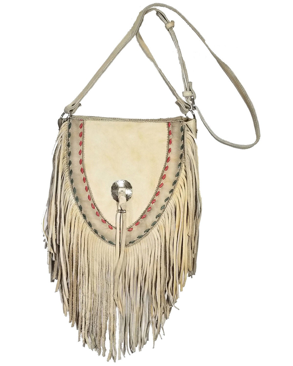 Kobler Leather Women's Supai Concho Crossbody Bag, Ivory, hi-res