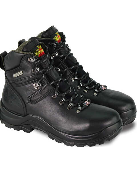 Image #1 - Thorogood Men's 6" Omni Made In The USA Waterproof Work Boots - Steel Toe, Black, hi-res