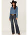 Stetson Women's 214 Dark Wash City Trousers, Blue, hi-res