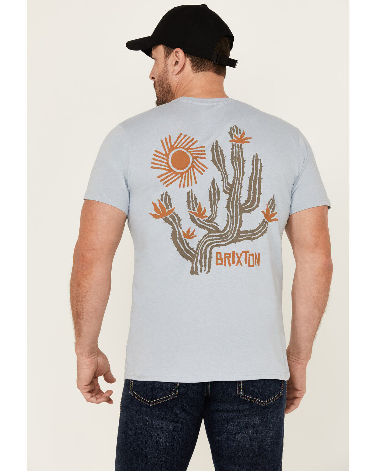 Image #4 - Brixton Men's Valley Cactus Short Sleeve Graphic T-Shirt, Light Blue, hi-res