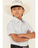 Image #2 - Ely Walker Boys' Paisley Print Short Sleeve Snap Western Shirt, Navy, hi-res