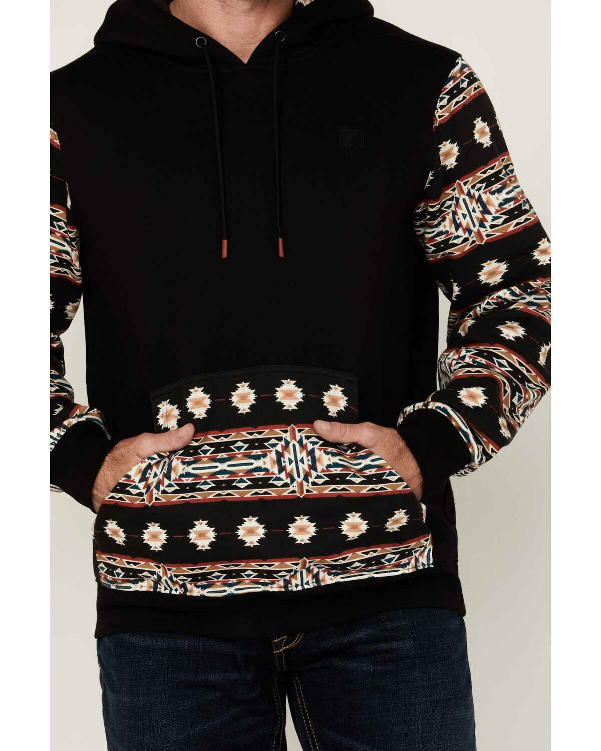 Image #3 - RANK 45® Men's Bangtail Southwestern Color Block Sweatshirt, Black, hi-res
