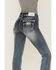 Grace In La Women's Steer Head Southwestern Pocket Bootcut Jeans, Blue, hi-res