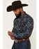Image #2 - RANK 45&reg; Men's Rodeo Tech 2.0 Everglades Southwestern Print Long Sleeve Snap Stretch Performance Shirt, Navy, hi-res