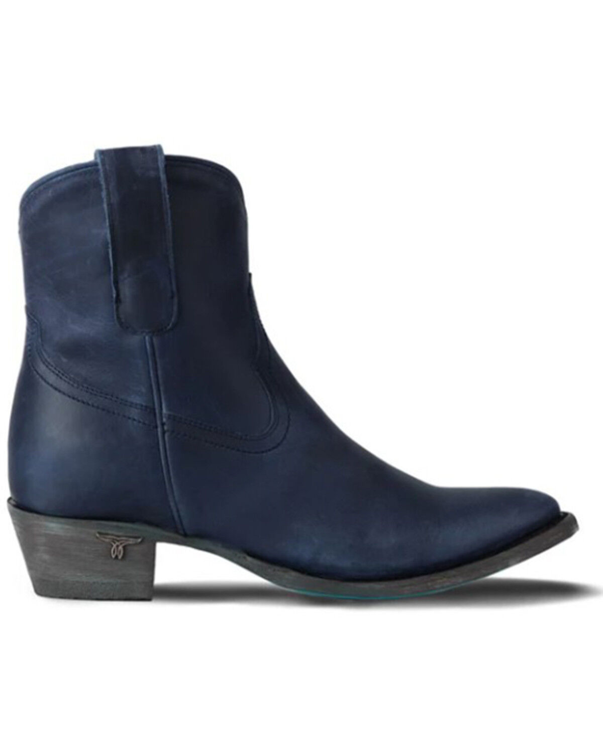 Image #2 - Lane Women's Plain Jane Western Booties - Round Toe, Navy, hi-res