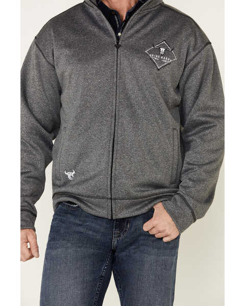 Image #3 - Cowboy Hardware Men's Gray Microfleece Zip-Up Jacket , Grey, hi-res