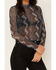 Image #3 - Rock & Roll Denim Women's Snake Print Mesh Long Sleeve Top, Black, hi-res