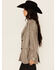 Image #2 - Mystree Women's Plaid Print Sequin Blazer, Grey, hi-res
