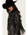 Image #2 - Idyllwind Women's Amburn Leather Fringe Shacket, Black, hi-res