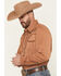 Image #2 - Scully Men's Embroidered Long Sleeve Snap Western Shirt - Big, Brown, hi-res