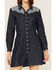 Image #3 - Maggie Sweet Women's Remedios Long Sleeve Western Mini Dress, Blue, hi-res